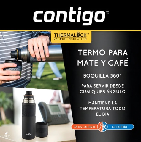 TERMO CONTIGO CON MANIJA 1200ML. ACERO INOXIDABLE