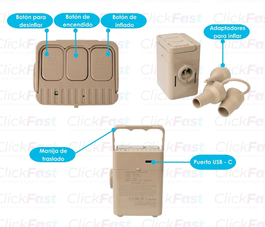 INFLADOR SPINIT ELECTRICO RECARGABLE USB