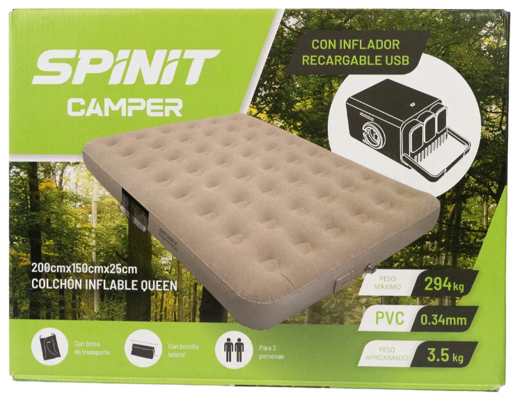 COLCHON INFLABLE SPINIT CAMPER QUEEN USB