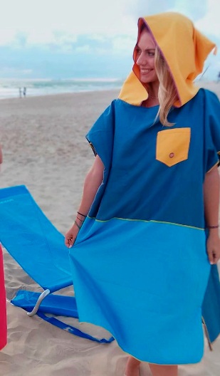 PONCHO ORIGAMI MICROFIBRA ADULTO AZUL/FRANCIA