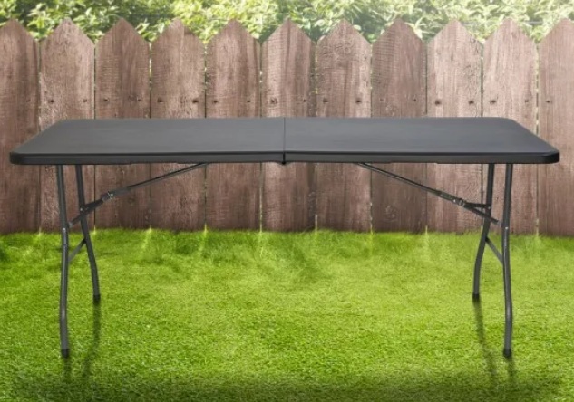 MESA PLEGABLE SPINIT SIMIL MADERA COLOR NEGRO