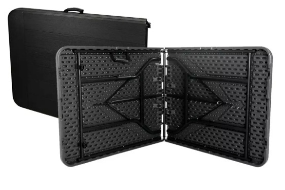 MESA PLEGABLE SPINIT SIMIL MADERA COLOR NEGRO