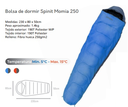 BOLSA DE DORMIR SPINIT MOMIA 250 AZUL