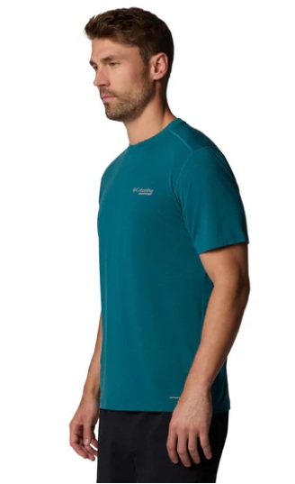 REMERA COLUMBIA HOMBRE ENDLESS TRAIL RUNNING TECH VERDE PETROLEO