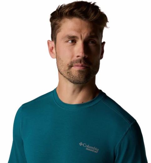 REMERA COLUMBIA HOMBRE ENDLESS TRAIL RUNNING TECH VERDE PETROLEO