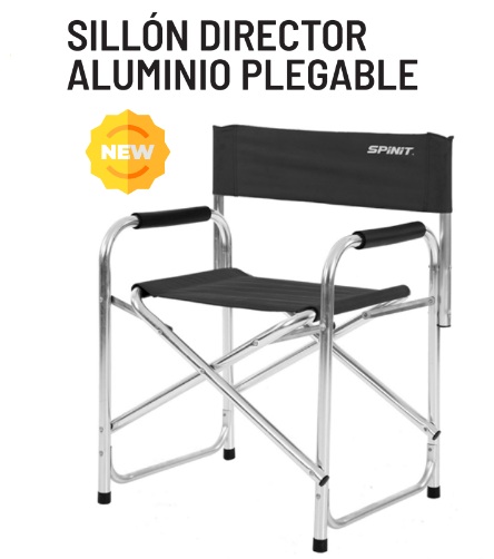 SILLON DIRECTOR SPINIT PLEGABLE ALUMINIO NEGRO