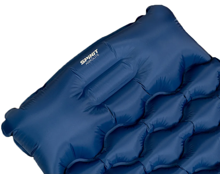 COLCHONETA INFLABLE ULTRA LIVIANA CON ALMOHADA SPINIT AZUL