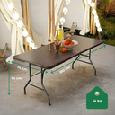 MESA PLEGABLE SPINIT SIMIL RATAN COLOR MARRON