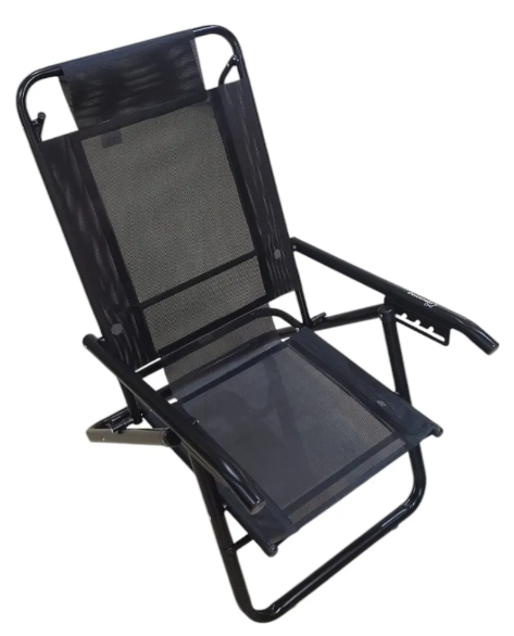 REPOSERA MARCA DESCANSAR DE ALUMINIO REFORZADA PLEGABLE BAJA PLAYERA BLACK ART.80052