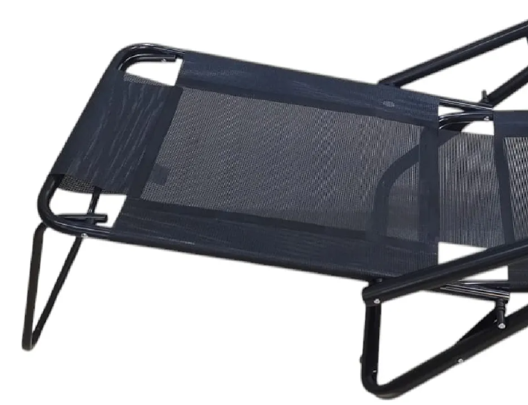 REPOSERA MARCA DESCANSAR DE ALUMINIO REFORZADA PLEGABLE BAJA PLAYERA BLACK ART.80052