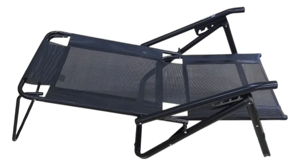 REPOSERA MARCA DESCANSAR DE ALUMINIO REFORZADA PLEGABLE BAJA PLAYERA BLACK ART.80052