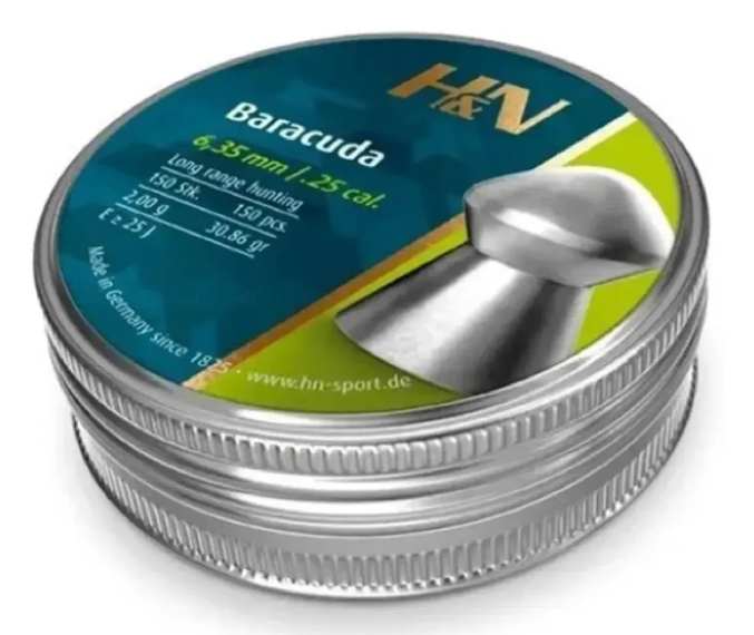BALINES MARCA H&N MODELO BARRACUDA CAL. 6.35mm X 150 UNI. 