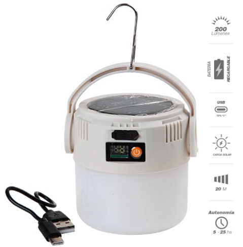 FAROL WATERDOG MULTIFUNCIONAL RECARGABLE USB Y SOLAR WOL7991