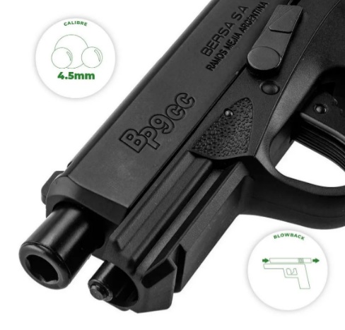 PISTOLA ASG BERSA BP9CC CO2 CALIBRE 4.5MM