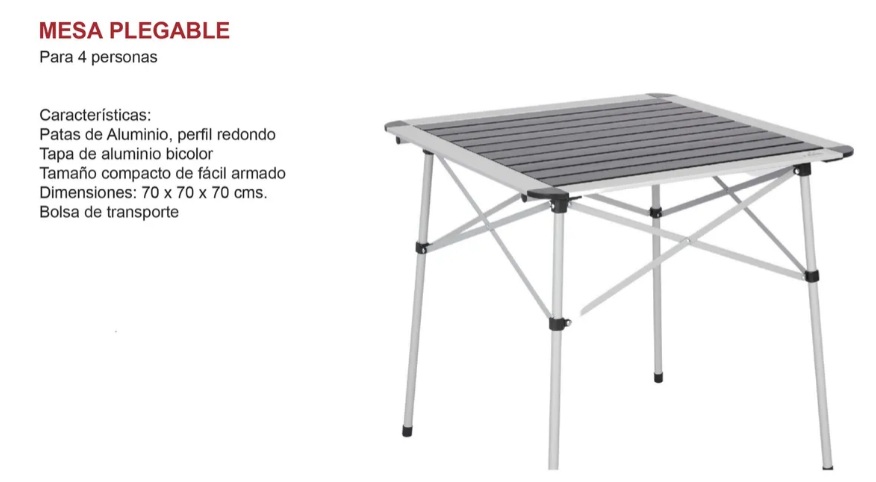 MESA BAMBOO PLEGABLE DE ALUMINIO 