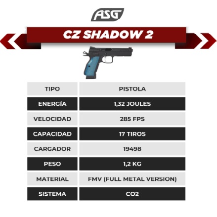 PISTOLA ASG SHADOW 2 CZ 4.5mm BLOWBACK CO2