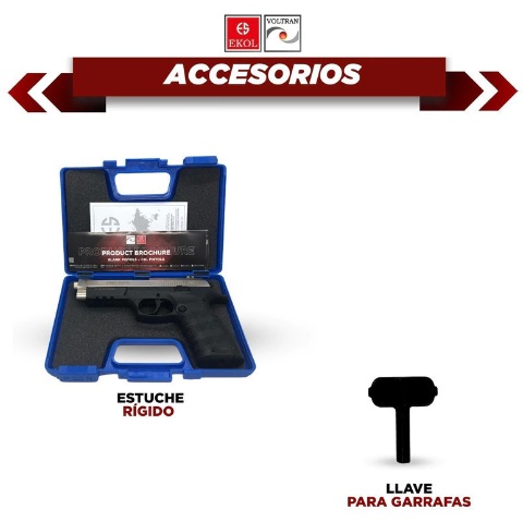 PISTOLA EKOL ES P92B BLACK CO2 BLOWBACK CON ESTUCHE