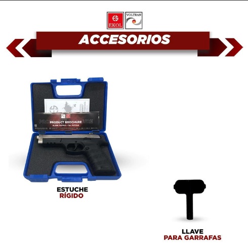 PISTOLA EKOL ES P92B WHITE CO2 BLOWBACK CON ESTUCHE