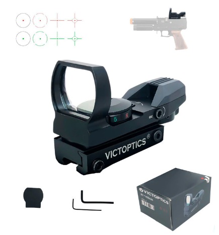 MIRA HOLOGRAFICA TACTICA VICTOPTICS MULTIRETICULO 11 Y 22mm