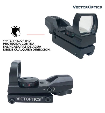 MIRA HOLOGRAFICA TACTICA VICTOPTICS MULTIRETICULO 11 Y 22mm