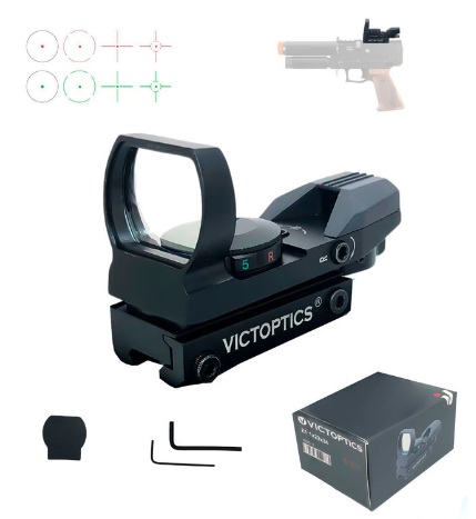 MIRA HOLOGRAFICA TACTICA VICTOPTICS MULTIRETICULO 11 Y 22mm