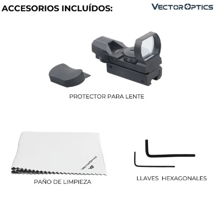 MIRA HOLOGRAFICA TACTICA VICTOPTICS MULTIRETICULO 11 Y 22mm