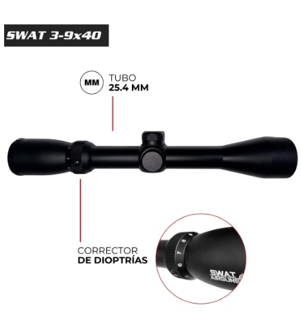 MIRA TELESCOPICA SWAT AIRGUNS 3-9X40 + ANCLAJES