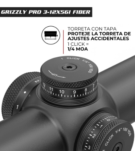 MIRA TELESCOPICA VECTOR GRIZZLY PRO 3-12X56i FIBER