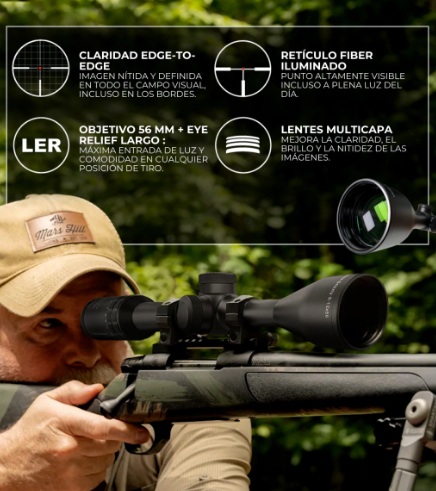 MIRA TELESCOPICA VECTOR GRIZZLY PRO 3-12X56i FIBER