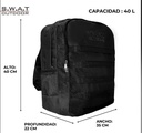 MOCHILA SWAT OUTDOOR 40 LITROS NEGRO