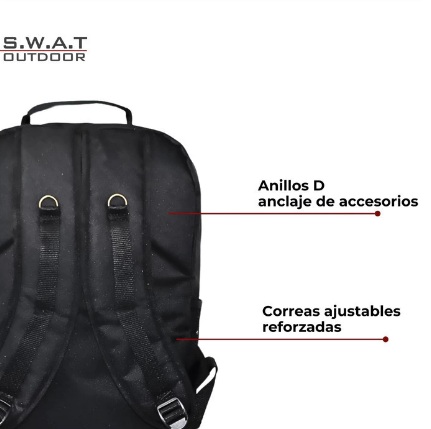 MOCHILA SWAT OUTDOOR 40 LITROS NEGRO