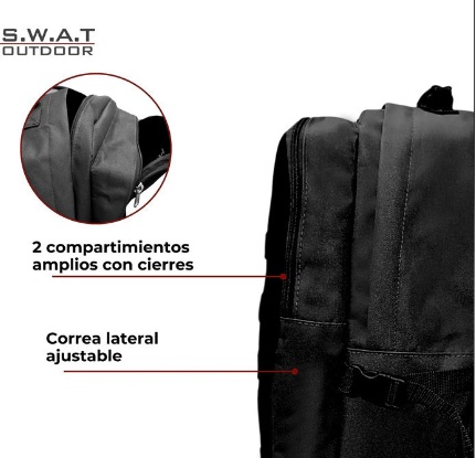 MOCHILA SWAT OUTDOOR 40 LITROS NEGRO