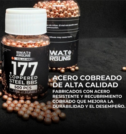 BALINES BBS ACERO SWAT AIRGUNS 4.5mm X500 UNI.