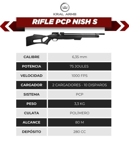 RIFLE PCP KRAL NISH PUNCHER 6.35 MM