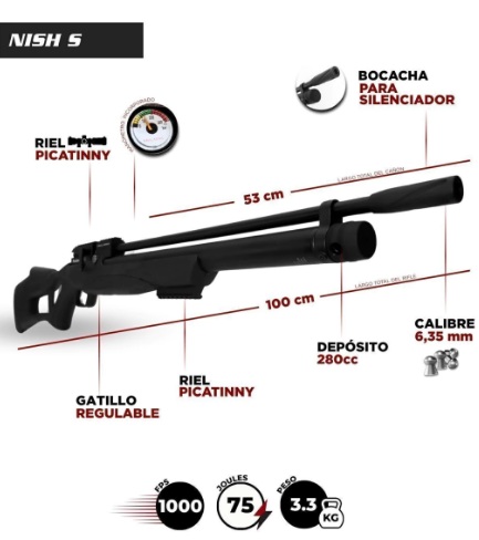 RIFLE PCP KRAL NISH PUNCHER 6.35 MM
