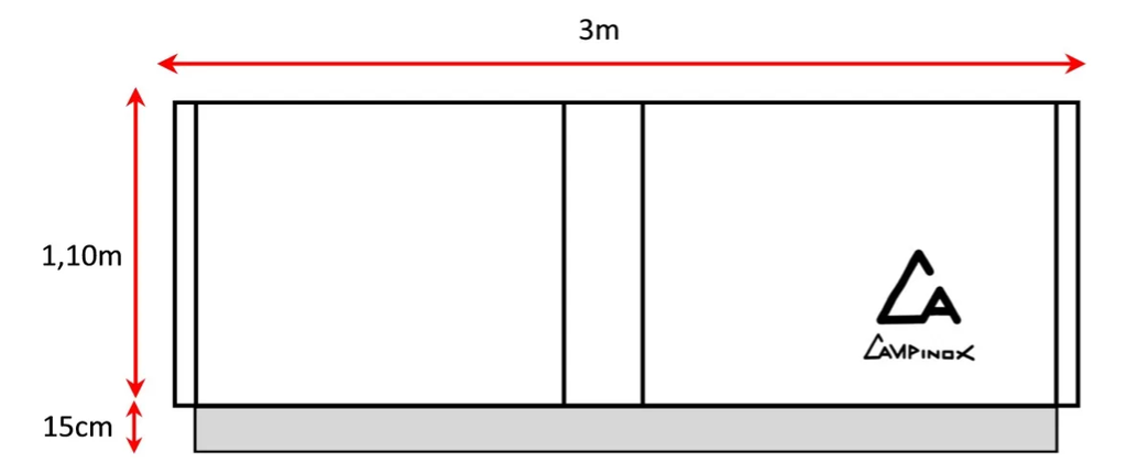 PARAVIENTO TRAKER CAMPINOX 3 X 1.10