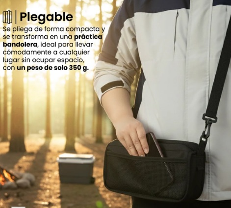 BANQUETA PLEGABLE COMPACTA NEGRA