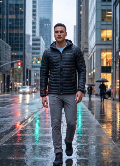 CAMPERA HOMBRE COLUMBIA POWDER PASS HOODED JACKET BLACK