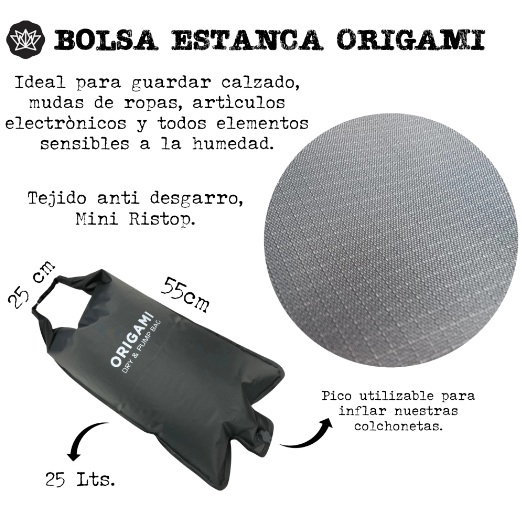 BOLSA ESTANCA / IMFLADOR  ORIGAMI VERDE