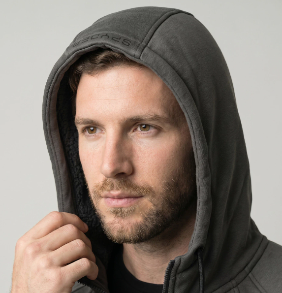 CAMPERA SPYDER HOMBRE CORDERITO CAPUCHA GRIS