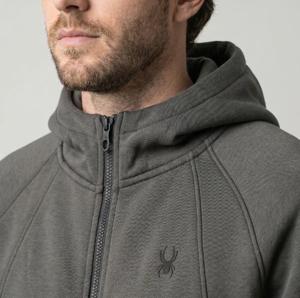 CAMPERA SPYDER HOMBRE CORDERITO CAPUCHA GRIS
