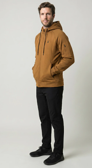 CAMPERA SPYDER HOMBRE CORDERITO CAPUCHA MOSTAZA