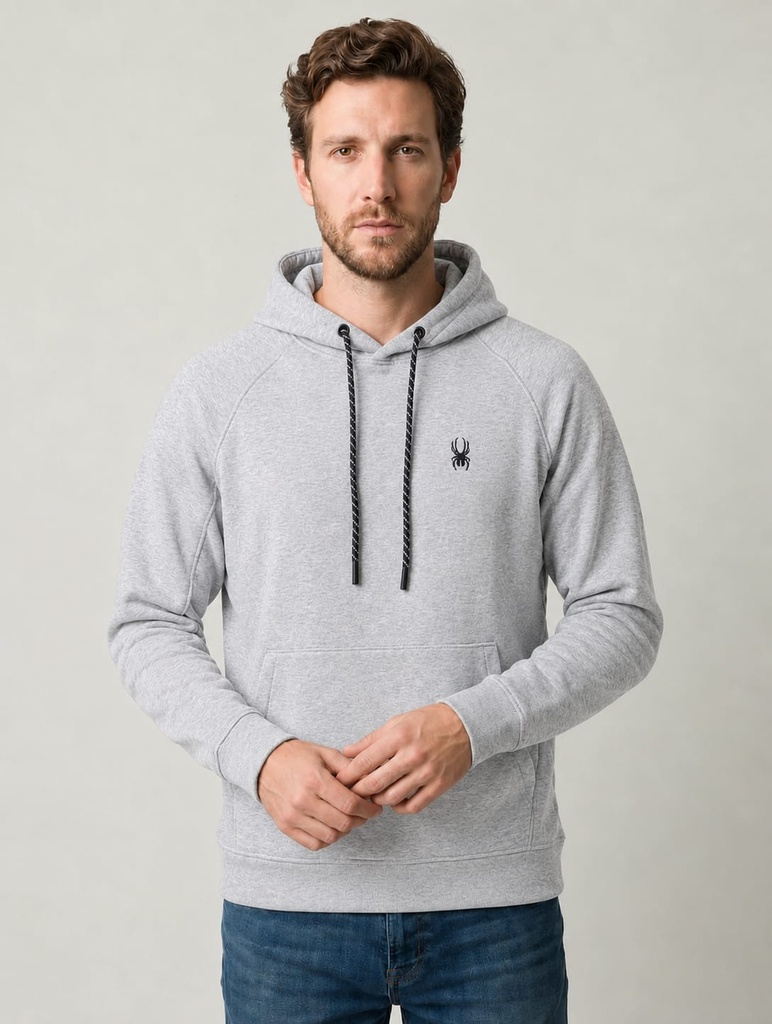 BUZO SPYDER HOMBRE CANGURO CAPUCHA GRIS