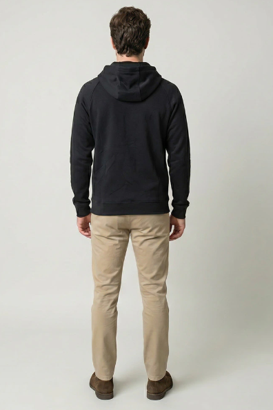 CAMPERA SPYDER HOMBRE FLEECE CAPUCHA NEGRO