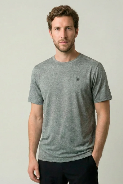 REMERA SPYDER HOMBRE PEACHED GRIS POLAR