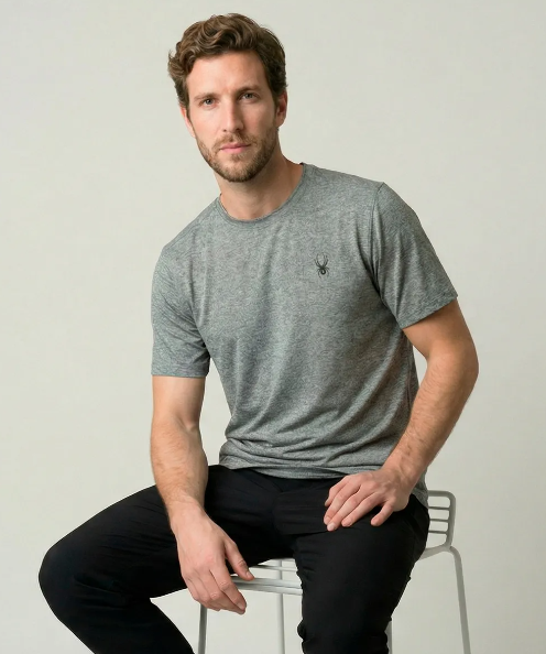 REMERA SPYDER HOMBRE PEACHED GRIS POLAR