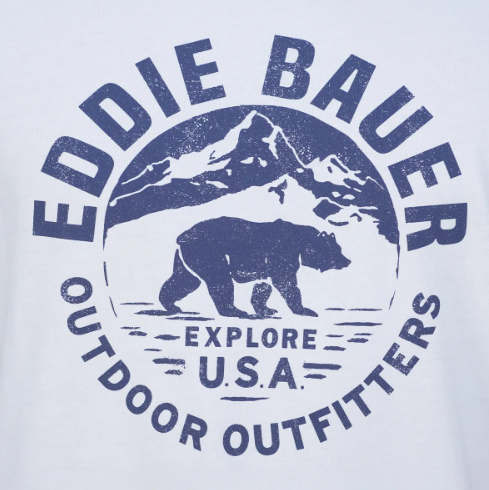 REMERA EDDIE BAUER HOMBRE BEAR LOGO BLANCO
