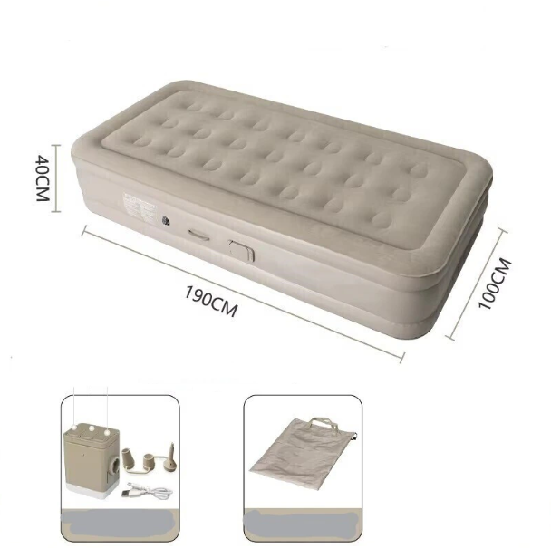 COLCHON CON INFLADOR INCLUIDO RECARGABLE 100X190CM