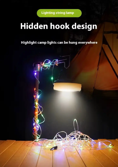 FAROL MORGUL DE CAMPING CON GUIRNALDA DE LUCES