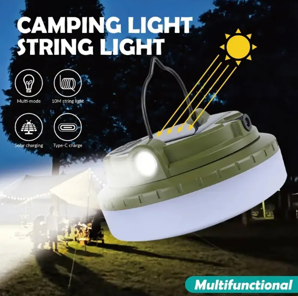 FAROL MORGUL DE CAMPING CON GUIRNALDA DE LUCES
